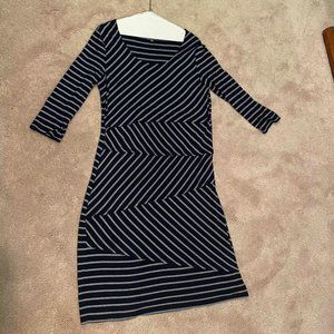 Milk Nursingwear Navy and White Striped Dress - M